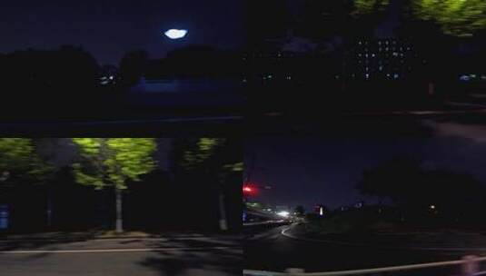 夜晚杭州市文一西路车右行车空镜1高清在线视频素材下载