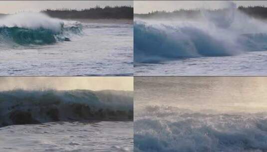 向前翻涌的海浪海啸浪冲浪高清在线视频素材下载