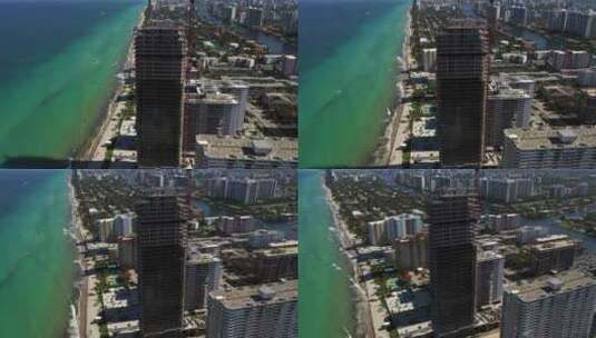 空中游览海洋公寓高清在线视频素材下载
