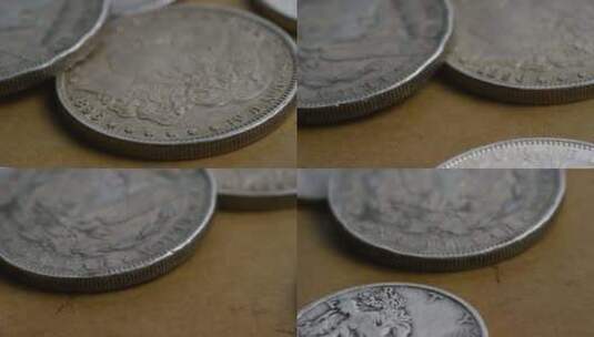 美国古董硬币的旋转库存镜头-MONEY 0089高清在线视频素材下载