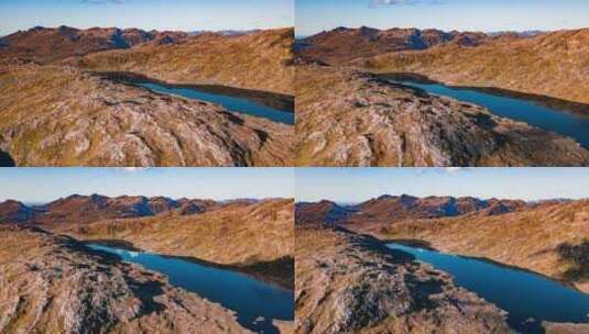 高原上的小湖鸟瞰图高清在线视频素材下载