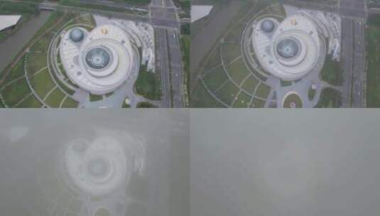 航拍·上海天文馆·升镜头高清在线视频素材下载