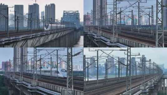 中国高铁实拍 穿梭桥梁高清在线视频素材下载