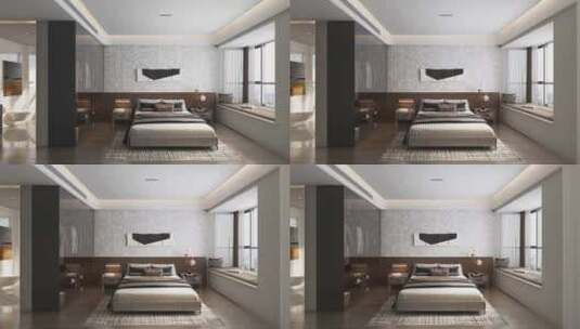 现代简约卧室样板间三维动画高清在线视频素材下载