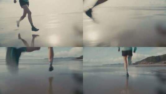海边沙滩奔跑高清在线视频素材下载