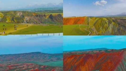 4K航拍新疆塔城地区安集海大峡谷风光高清在线视频素材下载
