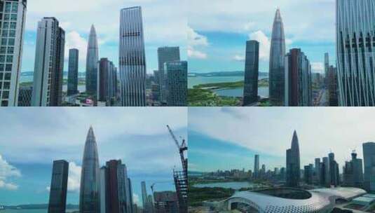 深圳地标华润大厦航拍高清在线视频素材下载