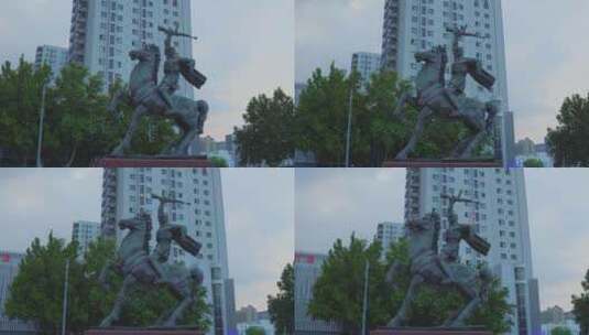 城市雕塑拍摄高清在线视频素材下载