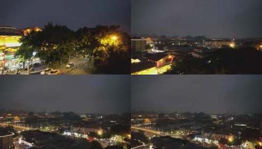 广西桂林城市夜景灯光交通航拍高清在线视频素材下载