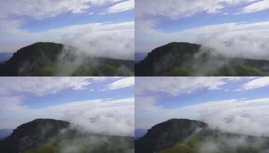 森林云海山峰云雾缭绕雨后树林山林山脉风景高清在线视频素材下载