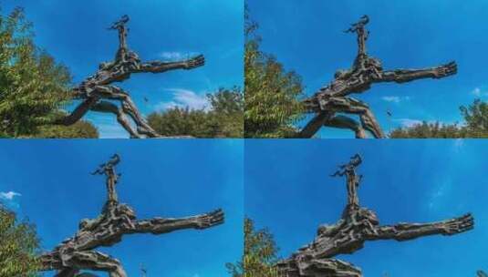 奥林匹克公园雕塑高清在线视频素材下载