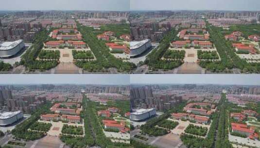 河南许昌市委市政府航拍高清在线视频素材下载