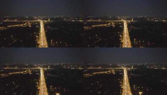 江苏南京城市夜景灯光交通航拍高清在线视频素材下载