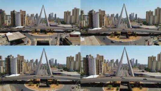 巴西戈亚尼亚市中心。巴西中西部城市的全景景观。高清在线视频素材下载