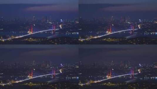 博斯普鲁斯海峡交通，土耳其伊斯坦布尔市，延时。高清在线视频素材下载