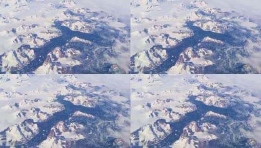 积雪上空的空中航拍高清在线视频素材下载