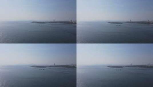 航拍一望无际蓝色海洋高清在线视频素材下载