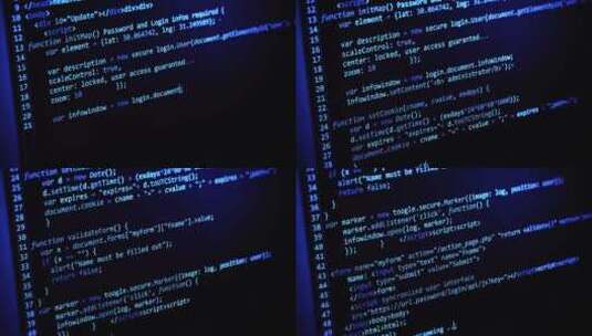 代码 黑客 程序员 电脑屏幕 程序运行高清在线视频素材下载