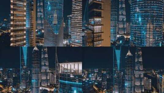 上海夜景航拍风光高清在线视频素材下载