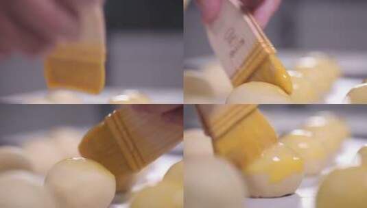 蛋黄酥刷蛋液 (6)高清在线视频素材下载