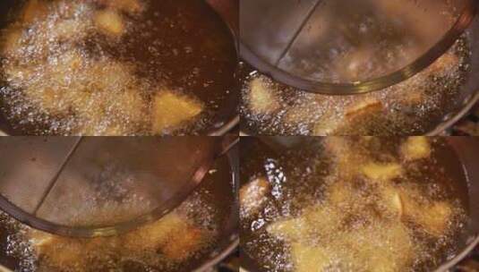 油锅炸豆腐 (1)高清在线视频素材下载