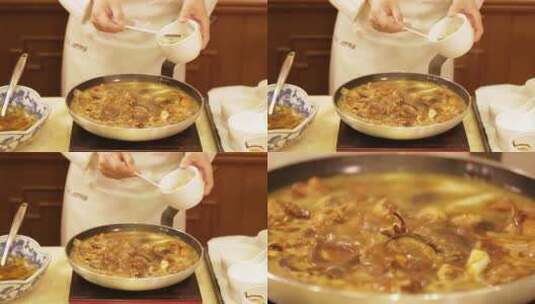 厨师制作黄焖鸡 (8)高清在线视频素材下载