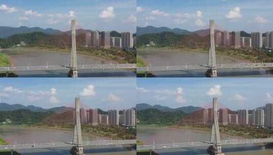 浙江临海市临海大桥航拍4K视频高清在线视频素材下载