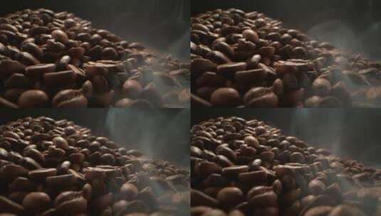 烟雾下的咖啡豆高清在线视频素材下载