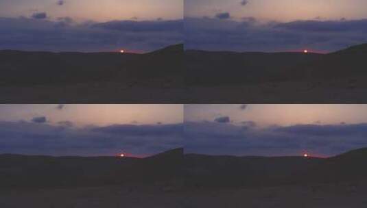 沙漠天空的橙色日落高清在线视频素材下载