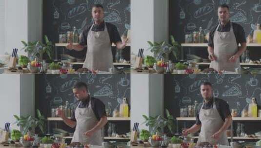 厨师教学烹饪的视频高清在线视频素材下载