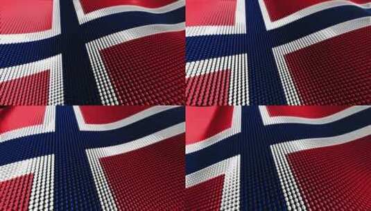 挪威运动粒子旗高清在线视频素材下载