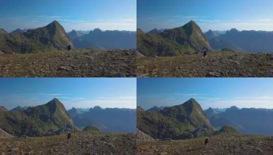 女孩在山里旅行高清在线视频素材下载