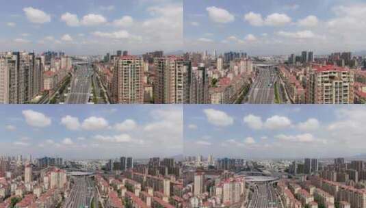 航拍江西赣州城市交通高清在线视频素材下载