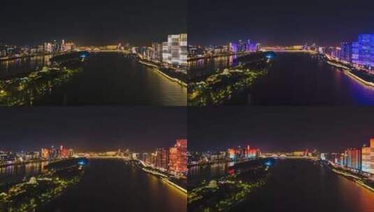 4K航拍长沙夜景延时摄影高清在线视频素材下载