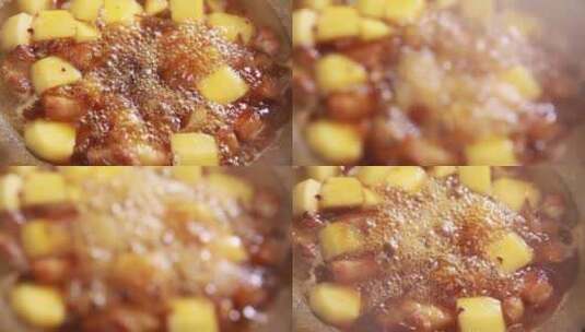 土豆炖猪肉高清在线视频素材下载