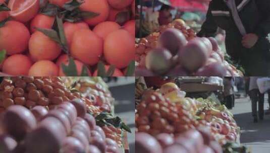 云南德宏中缅边境商贸街边集市水果商品高清在线视频素材下载