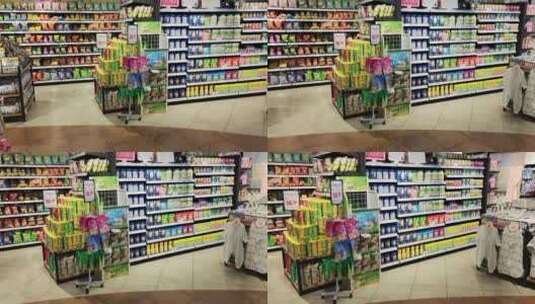 疫情解封超市人流各种商品高清在线视频素材下载