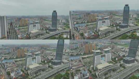 湖北省出版城，直推下摇镜头高清在线视频素材下载