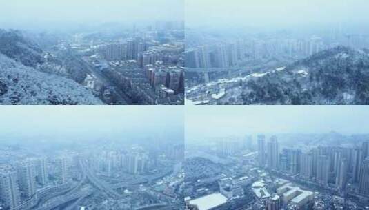 城市雪景高清在线视频素材下载