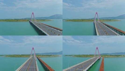 双鱼岛大桥航拍高清在线视频素材下载