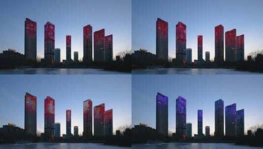 北京都市风光夜晚灯光秀高清在线视频素材下载