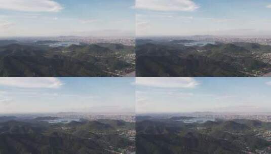 航拍杭州西湖风景区群山高清在线视频素材下载