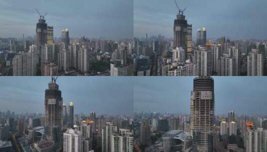 上海浦西徐家汇环绕航拍高清在线视频素材下载