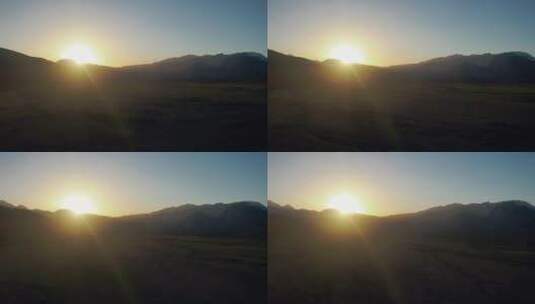 祁连山的夕阳高清在线视频素材下载