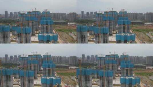 航拍城市建设房地产建筑高楼高清在线视频素材下载