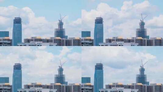 广州建筑 蓝天白云延时 尺寸6000 × 4000高清在线视频素材下载
