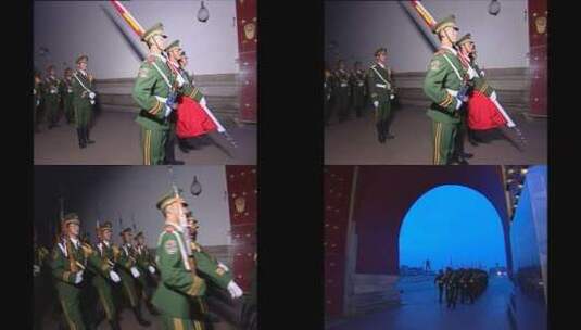 视频合辑 天安门国旗护卫队升旗仪式全过程高清在线视频素材下载
