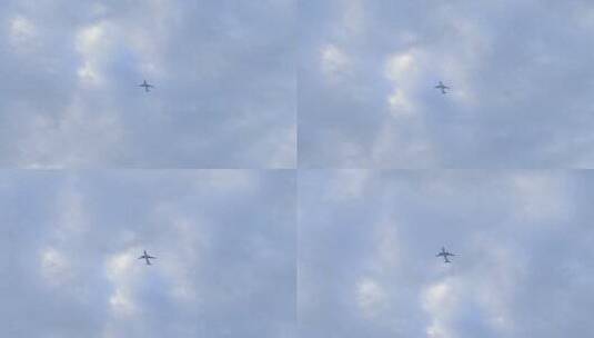 飞机飞过头顶蓝天高清在线视频素材下载