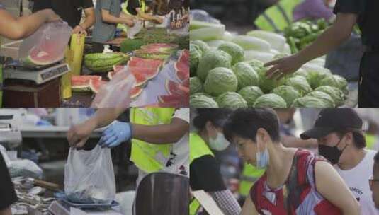 居民生活 人间烟火 早市菜市场高清在线视频素材下载