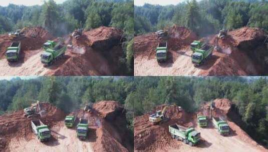 工地现场挖掘机高清在线视频素材下载